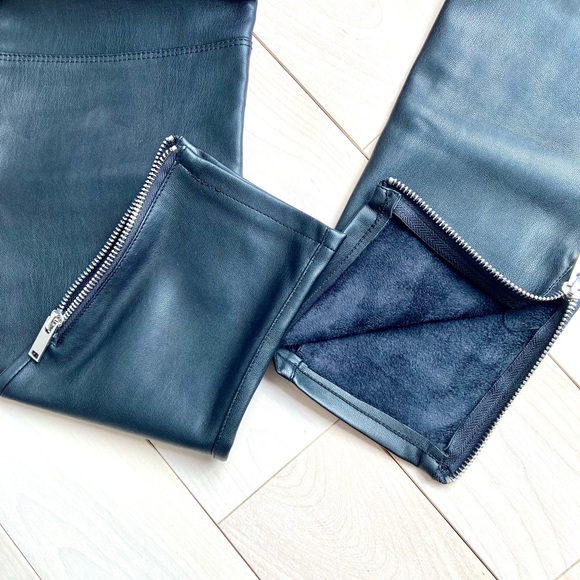 Zara Faux Leather Biker Skinny Pants with Zips - XS - Black - Picture 9 of 14